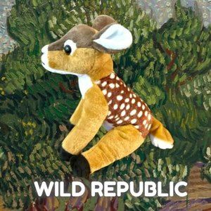WILD REPUBLIC Spotted FAWN Plush Stuffed DEER Animal Brown White Spots Tail 12"